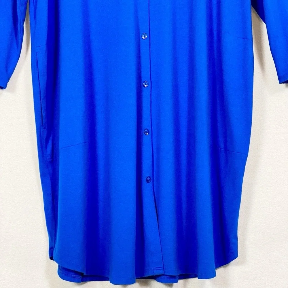 Eileen Fisher Size XL Midi‎ Dress Long Sleeve Quiet Luxury Career Office Pockets